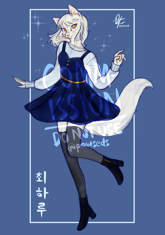 Full-body sketch ($35) + colours ($10) + free background